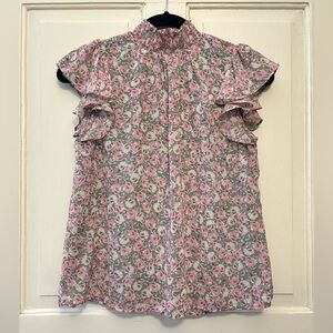 1. State Floral Flutter Sleeve Smocked Blouse, size S